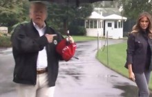 Прическа прежде всего: Трамп не поделился с женой зонтом (видео)