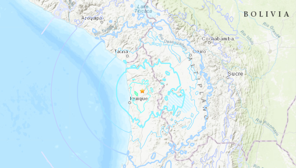 Землетрус стався на півночі Чилі / earthquake.usgs.gov
