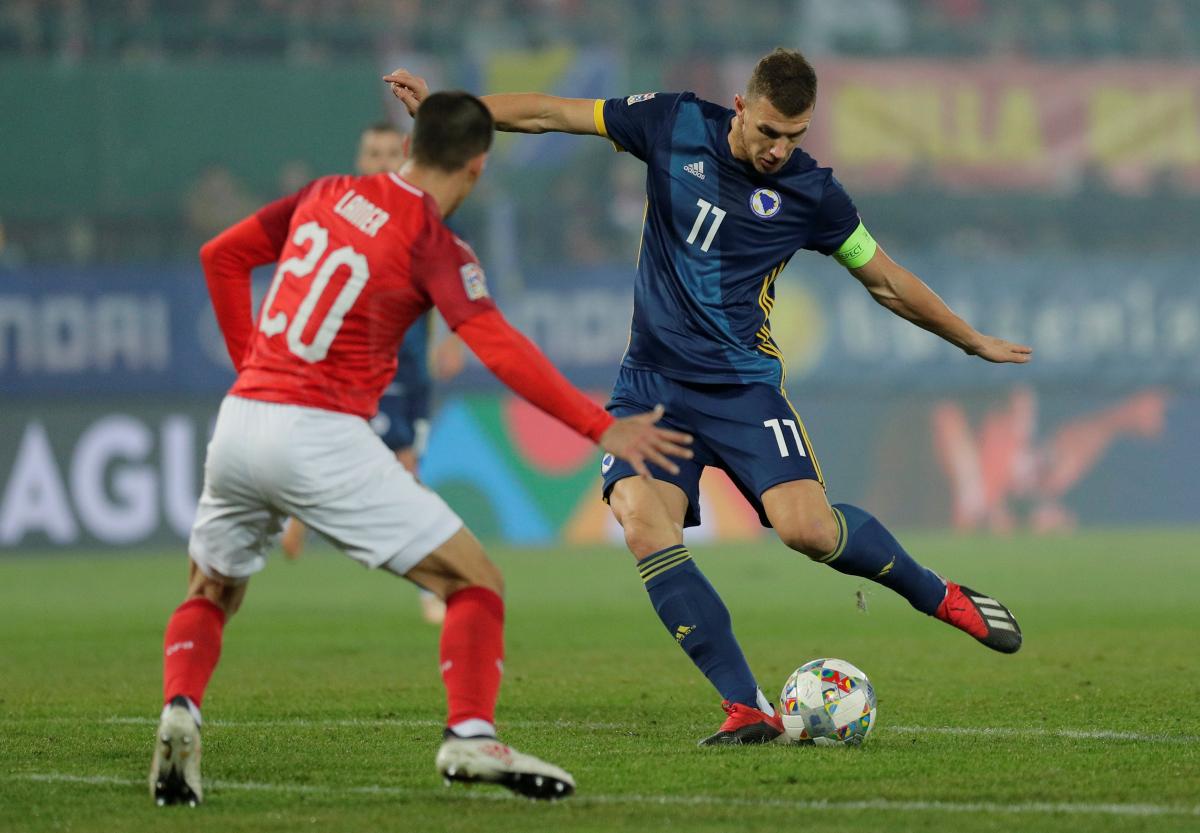 Збірна Боснії і Герцеговини з її лідером Едіном Джеко пробилася в дивізіон А Ліги націй / REUTERS