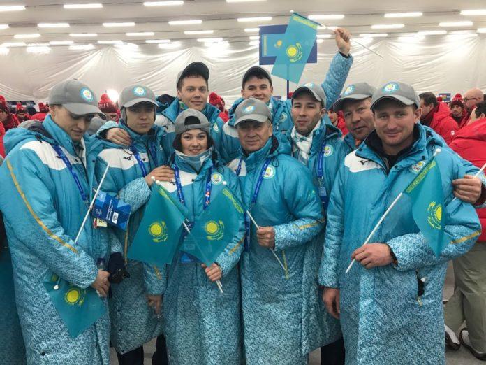 Збірна Казахстану з біатлону на церемонії відкриття Олімпійських ігор в Пхьончхані / biathlon.kz Збірна Казахстану з біатлону на церемонії відкриття Олімпійських ігор в Пхьончхані / biathlon.kz