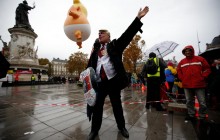 В Париже протестуют против прибывшего туда с визитом Трампа (фото)