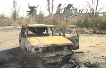 Под Донецком боевики уничтожили авто ВСУ (фото, видео)