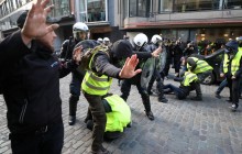 Протести "жовтих жилетів" у Бельгії: протестувальники трощать поліцейські авто, затримано десятки людей (фото)