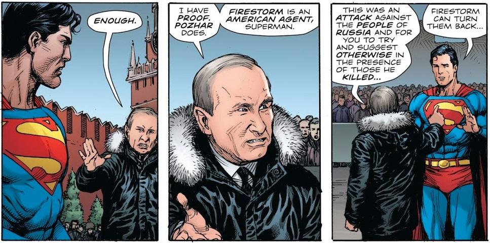 В новом комиксе о Супермене показали взрыв на Красной площади и побег Путина В новом комиксе о Супермене показали взрыв на Красной площади и побег Путина