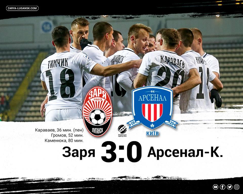 Заря предсказуемо разгромила Арсенал в матче Премьер-лиги / facebook.com/FCZoryaLuhansk Заря предсказуемо разгромила Арсенал в матче Премьер-лиги / facebook.com/FCZoryaLuhansk