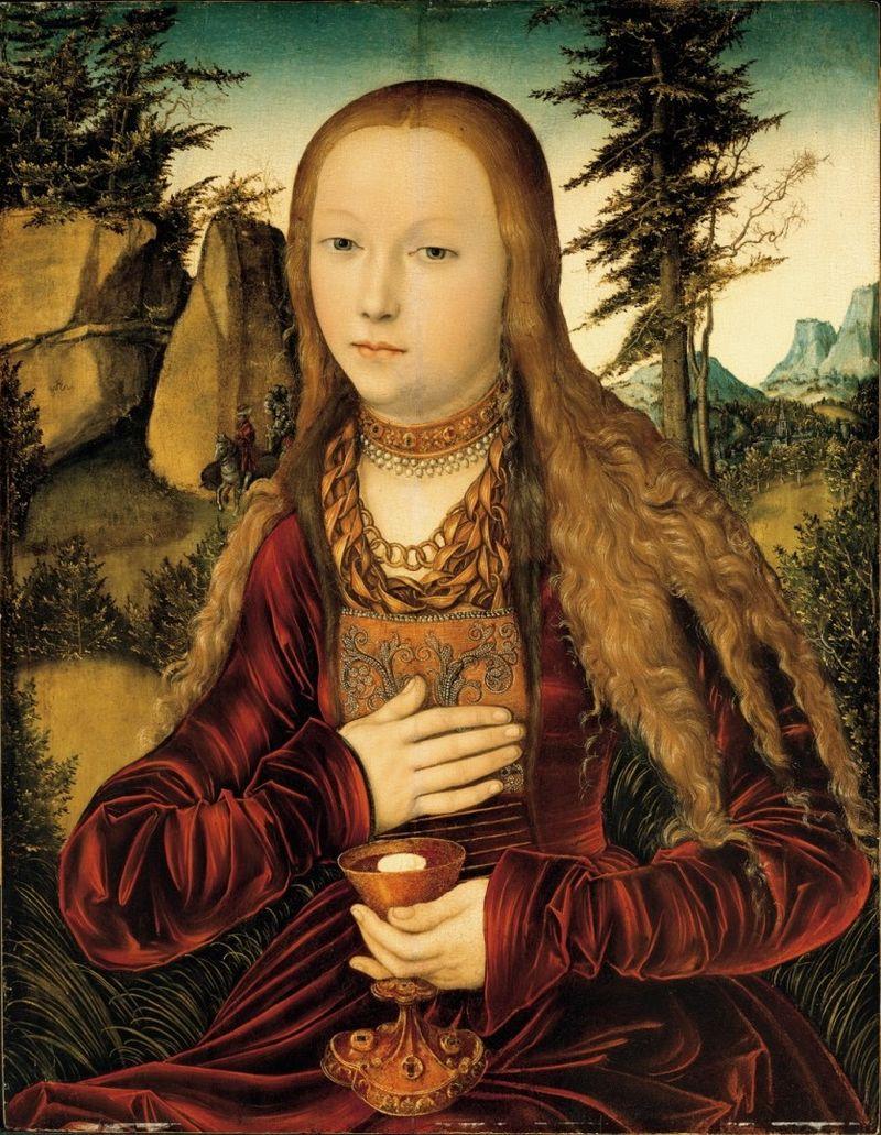 Википедия - Lucas Cranach d.Ä. - Die heilige Barbara in einer bewaldeten Landschaft