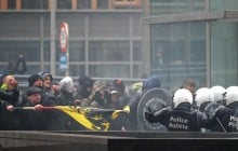 В Брюсселе полиция применила слезоточивый газ и водометы против участников протеста