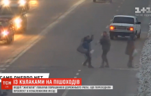 На Днепропетровщине разъяренный водитель избил пешеходов-нарушителей (видео)