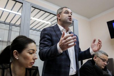 Myroslav Prodan (center) in court / Photo from UNIAN