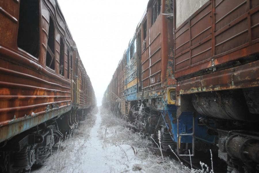 Abandon wagons in Donbas / Photo from Denys Kazansky on Facebook