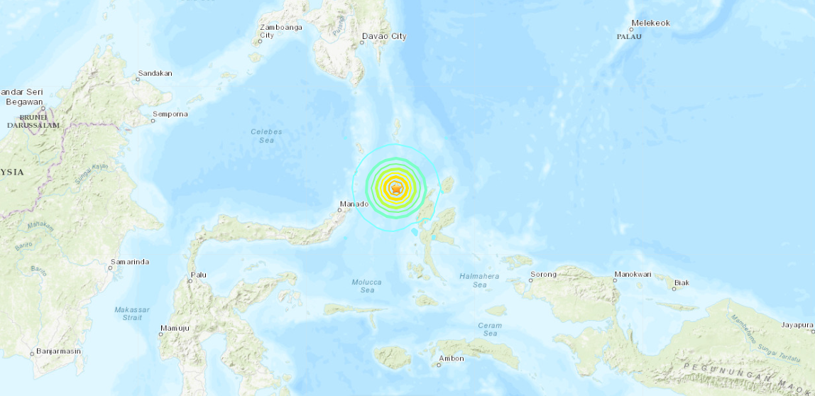 Епіцентр землетрусу знаходився в 151 км від індонезійського міста Тобело / earthquake.usgs.gov
