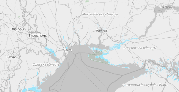 Составлена карта подтоплений украинских городов / Скриншот