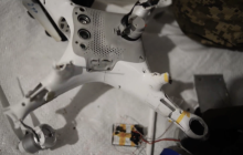 Ukraine forces in Donbas shoot down enemy drone equipped with fragmentation explosives (Video)
