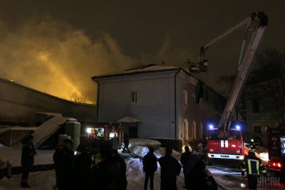 Pictures Fire at Kyiv-Pechersk Lavra monastery 14 January 2019