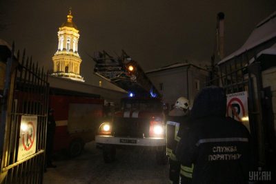 Pictures Fire at Kyiv-Pechersk Lavra monastery 14 January 2019