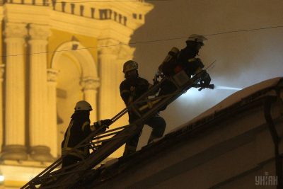 Pictures Fire at Kyiv-Pechersk Lavra monastery 14 January 2019
