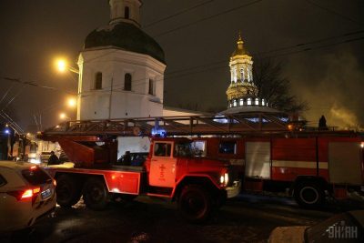 Pictures Fire at Kyiv-Pechersk Lavra monastery 14 January 2019