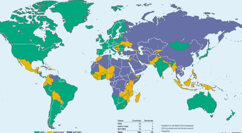 Украина в 2019 году остается «частично свободной» страной / Freedom House Украина в 2019 году остается «частично свободной» страной / Freedom House