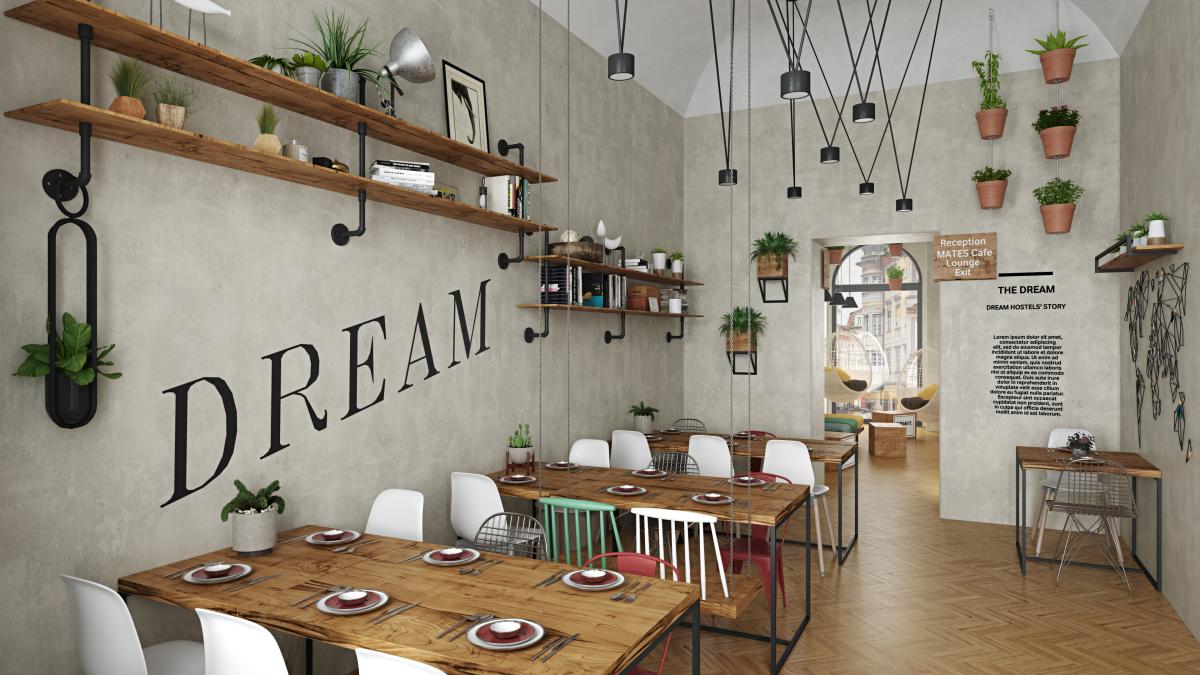 Также в хостеле DREAM Hostels в Праге уже работает кафе Mates / Фото dream-hostels.com