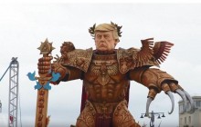 На карнавалі в Італії показали величезного «Бога-Імператора» Трампа (відео)