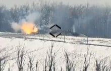 Russian-led forces' log and dirt bunker destroyed in Donbas (Video)