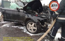 "Залишилися тільки ноги": на Черкащині водій Audi загинув в результаті зіткнення з куровозом (фото)