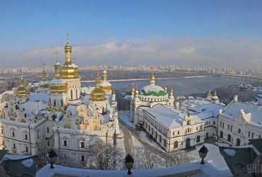 Зимова Києво-Печерська лавра з висоти пташиного польоту (фоторепортаж)