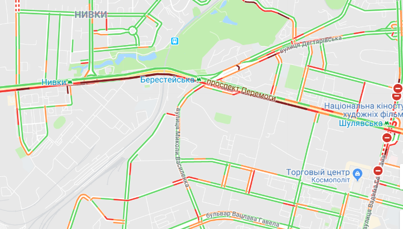 Київ скували 8-бальні затори (карта)