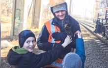 В Ривне спасли кота после четырех дней на высотной опоре моста (видео)