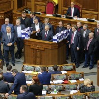 Pro-Russian faction's deputies block signing of language law in Ukraine
