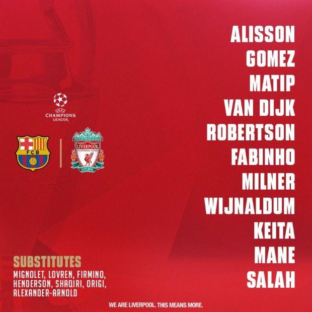 Состав Ливерпуля / twitter.com/lfc Состав Ливерпуля / twitter.com/lfc