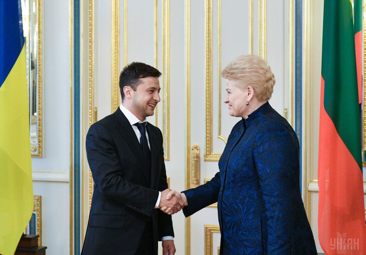 Зеленський зустрівся з Грібаускайте / фото УНІАН Зеленський зустрівся з Грібаускайте / фото УНІАН