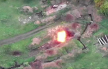 Aerial recon footage shows targeted strike at IFV of Russian proxy forces in Donbas (Video)