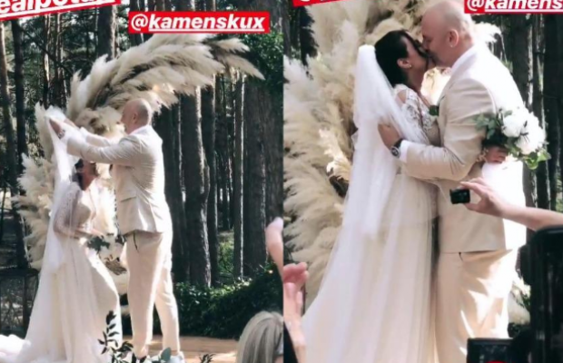 Поцеловал и унес: появилось трогательное видео первого поцелуя молодоженов Потапа и Каменских