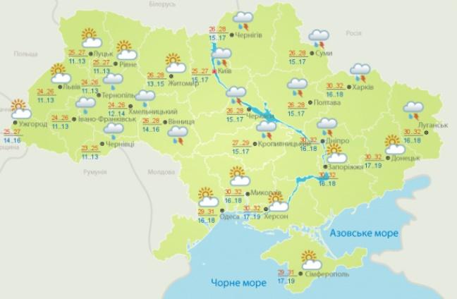 Прогноз погоди в Україні на 2 червня Прогноз погоди в Україні на 2 червня