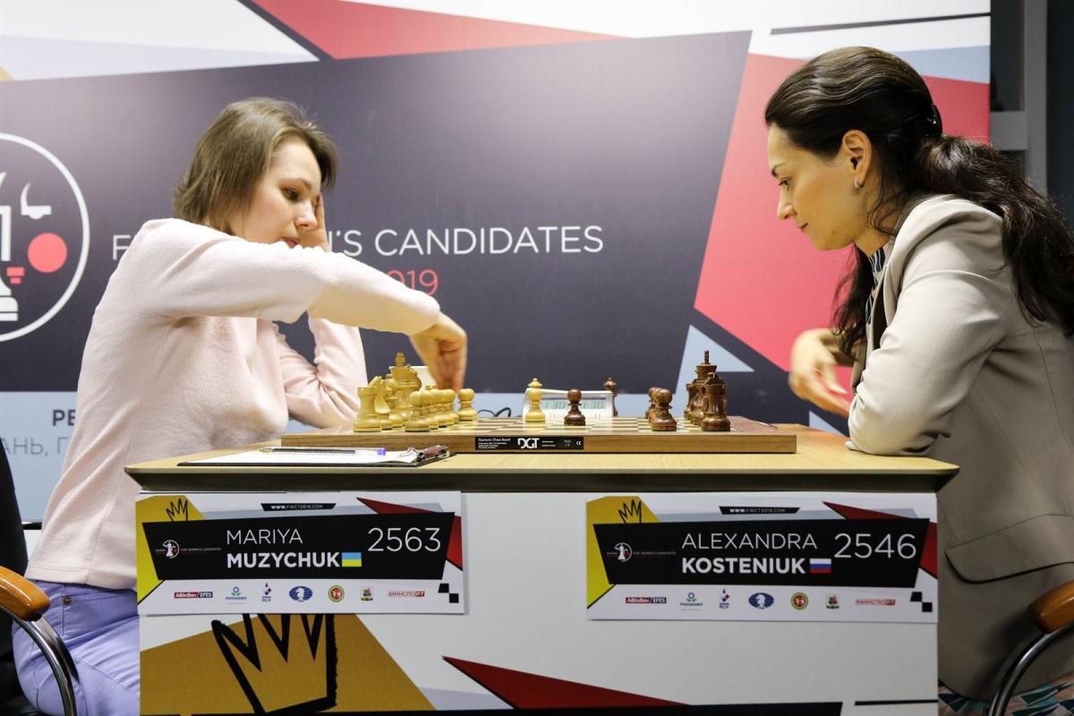 Мария Музычук выиграла у Александры Костенюк / фото: fwct2019.com Мария Музычук выиграла у Александры Костенюк / фото: fwct2019.com
