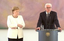 Меркель  на встрече с президентом Германии снова стало плохо (фото, видео)