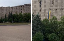 У центрі Донецька вивісили український прапор і пролунав національний гімн (фото, відео)