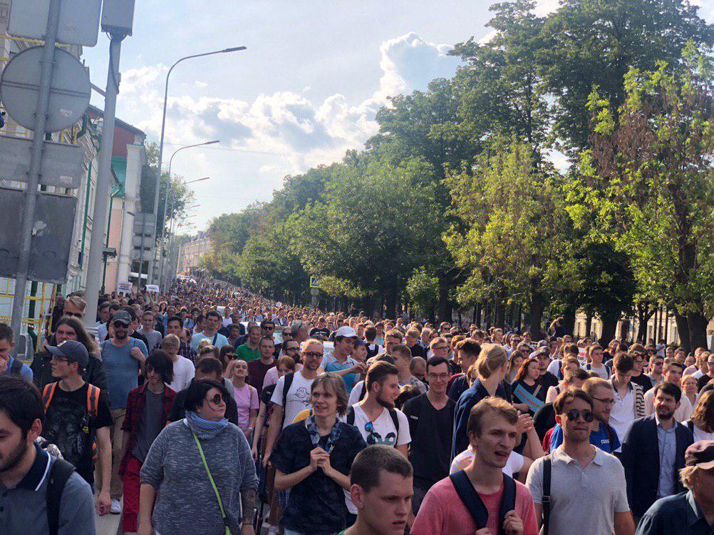 В Москве протестуют против недопуска оппозиции к местным выборам / фото t.me/worldprotest