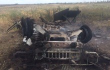 "Burned down to a frame": Photos released of Ukrainian medical vehicle hit by enemy in Donbas