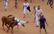 Во время забега быков в Испании пострадали пять человек (фото)