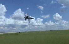 ВВС США показали проход истребителя F-16 на предельно низкой высоте (видео)