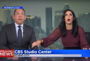 В США во время землетрясения ведущие новостей в прямом эфире полезли под стол (видео)