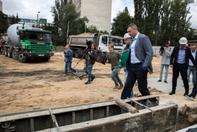 Klitschko at a subway construction site / Photo from kiev.klichko.org