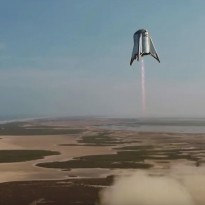 SpaceX показала видео полета Starhopper – прототипа «марсианской ракеты»