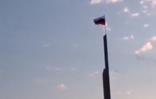 Russian flags hoisted in occupied Donetsk (Video)