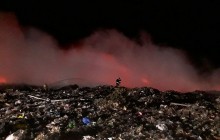В Прилуках на Черниговщине загорелась свалка мусора (фото)