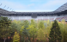 Лес вместо футбола: в Австрии посреди стадиона высадили 300 живых деревьев (видео)