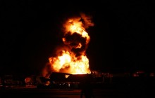 Nine tanker trailers catch fire in Kyiv's Desniansky district (Photo, video)