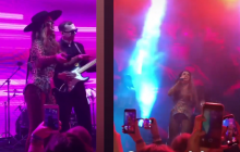 Экс-"виагра" вышла на сцену в откровенном наряде и "засветила" прелести (фото)